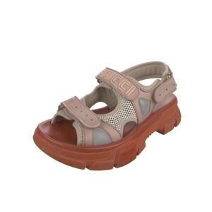 Gucci chunky with mesh red and pink sandals